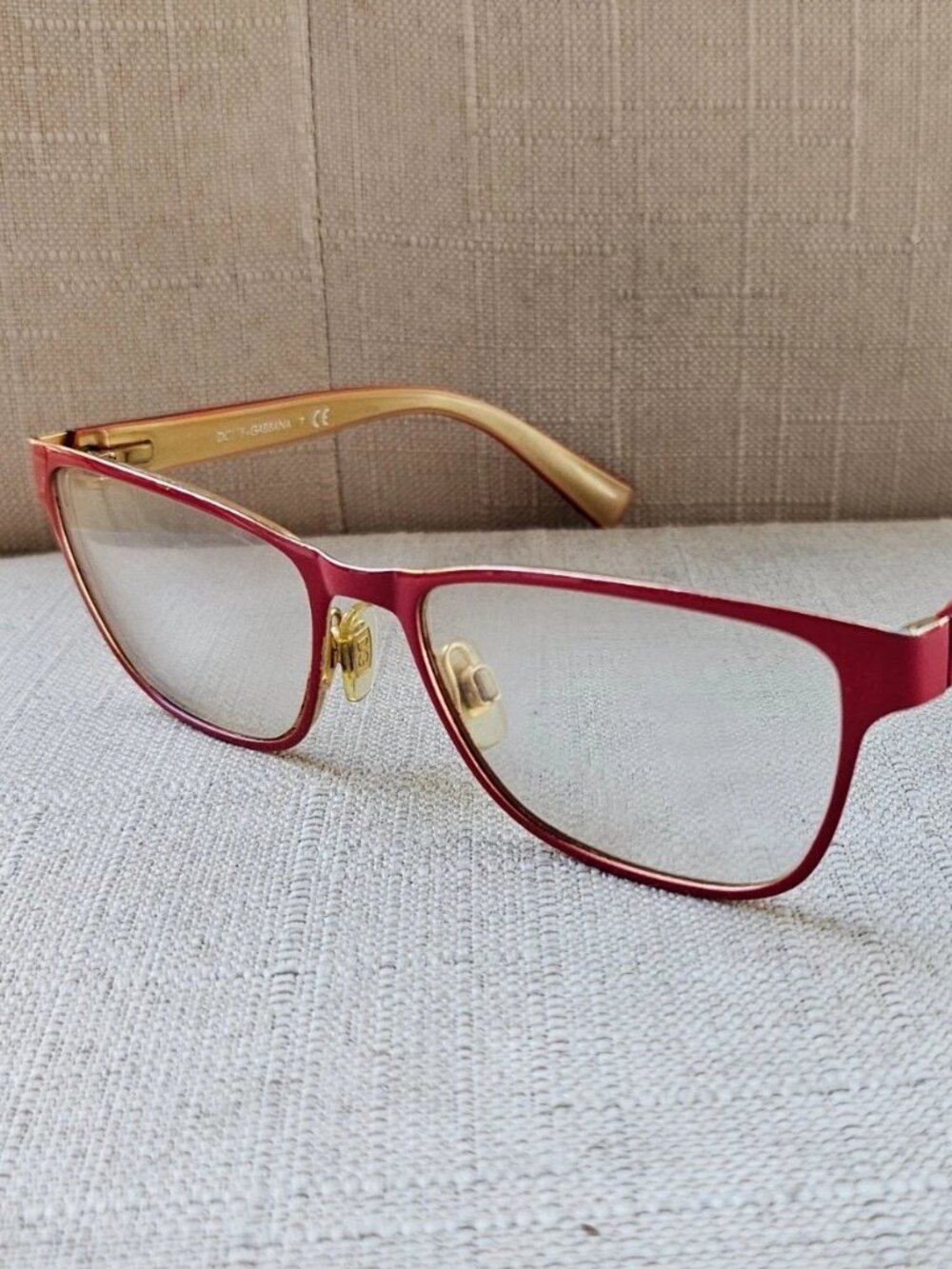 Dolce&Gabbana Women Eyeglasses Frame DG1273 53[]16 140 Red/Gold Tone Glasses